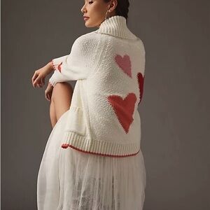 Anthropologie Maeve Heart Cardigan